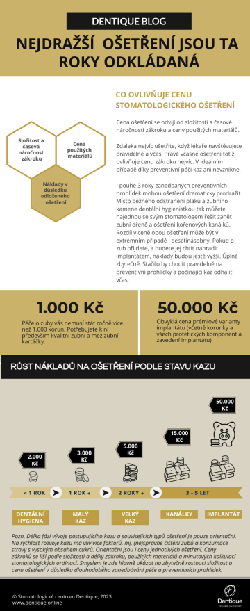 Dentique - Infografika - Nejdražší ošetření jsou ta roky odkládaná